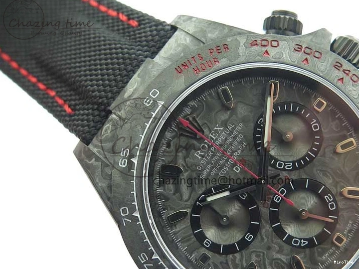 MiroTime 0414 Stretchable Daytona DIW All Black Carbon Noob 1:1 Best Edition Black Dial on Black Nylon Strap SA 2582